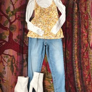 Yellow flower tank top